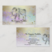 *～*象の手描きの太陰仏金ゴールド 名刺 (正面/裏面)