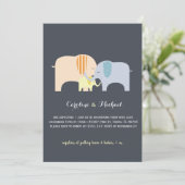 象の抱擁 男女問わずベビーシャワーの招待状 招待状 (スタンド正面)