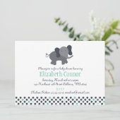 象の招待状（誕生日またはベビーシャワー） 招待状 (スタンド正面)