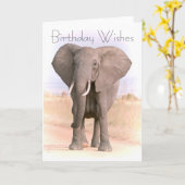 象の挨拶状 カード (黄色い花)