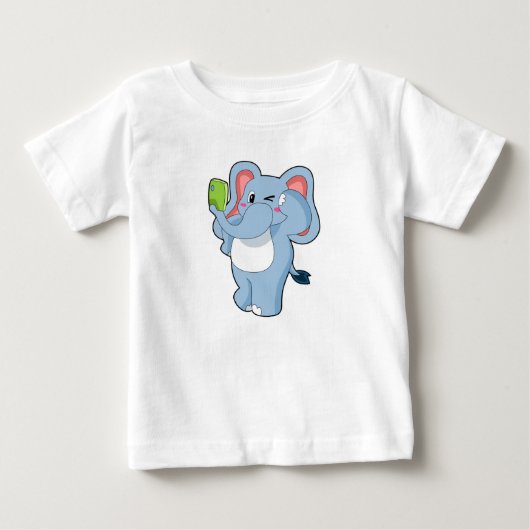 象の携帯電話 ベビーTシャツ (正面)