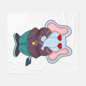 象の新郎 スーツ.PNG フリースブランケット (正面(横))