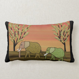 象の日没のLumbarの枕 ランバークッション