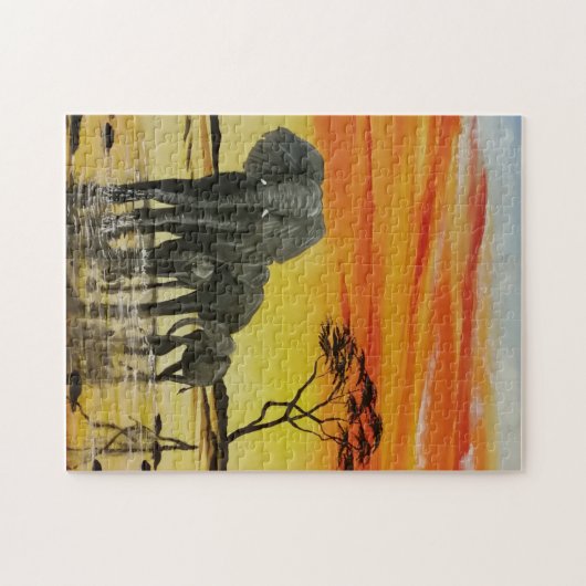 象の日没 ジグソーパズル (横)