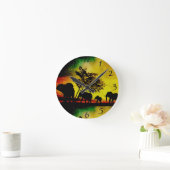 象の日没 ラウンド壁時計 (ホーム)