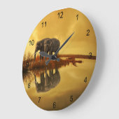 象の日没 ラージ壁時計 (傾斜)