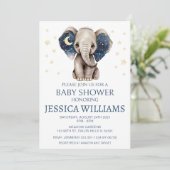 象の月と星の男の赤ちゃんシャワーの招待 招待状 (スタンド正面)