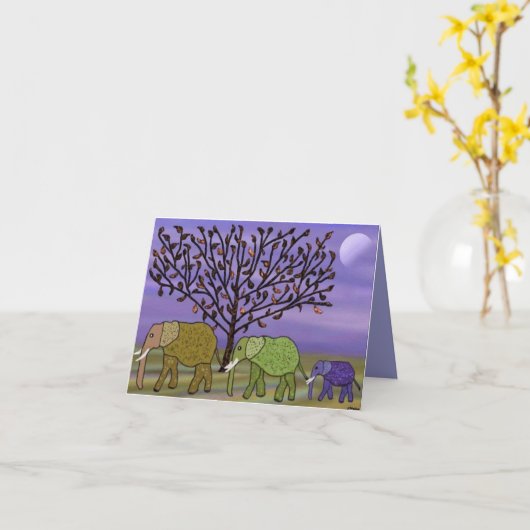 象の月カード カード (黄色い花)