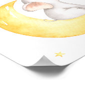 象の月星風船かわいいベビールーム ポスター (角)