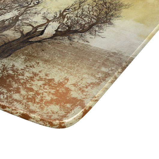 象の木の抽象芸術 カッティングボード (角)