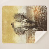 象の木の抽象芸術 シェルパブランケット (正面(横))