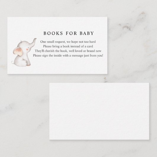 象の本ベビー挿入カード エンクロージャーカード (正面/裏面)