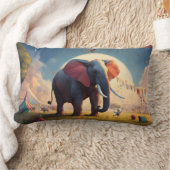 「象の枕、ベビーの贈り物、若者」 ランバークッション (ブランケット)