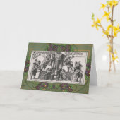 象の楽器のサーカス遊ポスター カード (黄色い花)