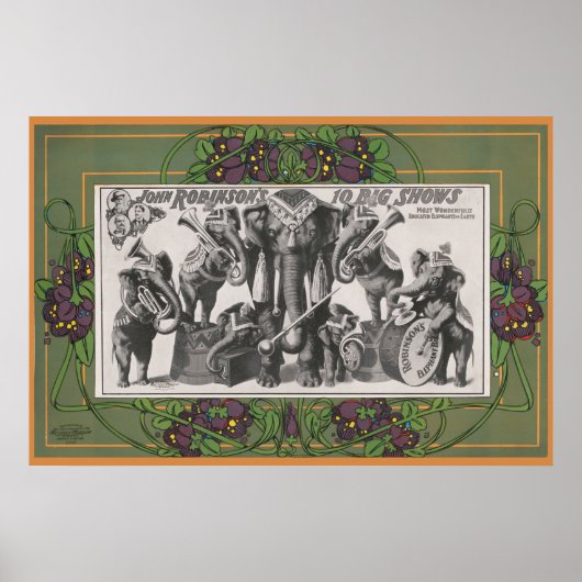 象の楽器のサーカス遊ポスター ポスター (正面)