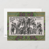 象の楽器のサーカス遊ポスター ポストカード (正面/裏面)