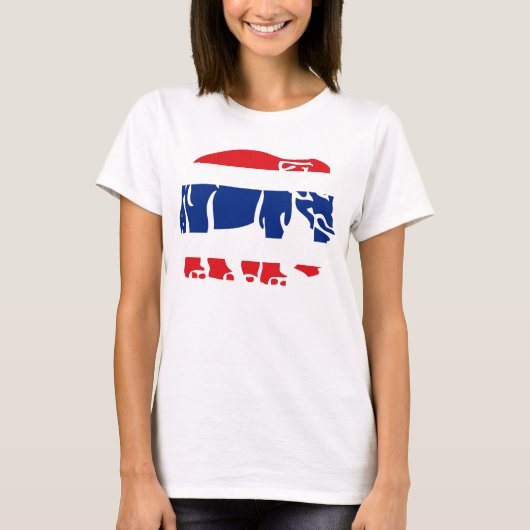 象の横断旗⚠タイ道路標⚠ Tシャツ (正面)