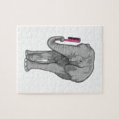 象の櫛で美容師 ジグソーパズル (横)