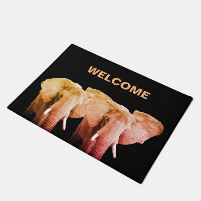 象の歓迎 ドアマット (アングル)