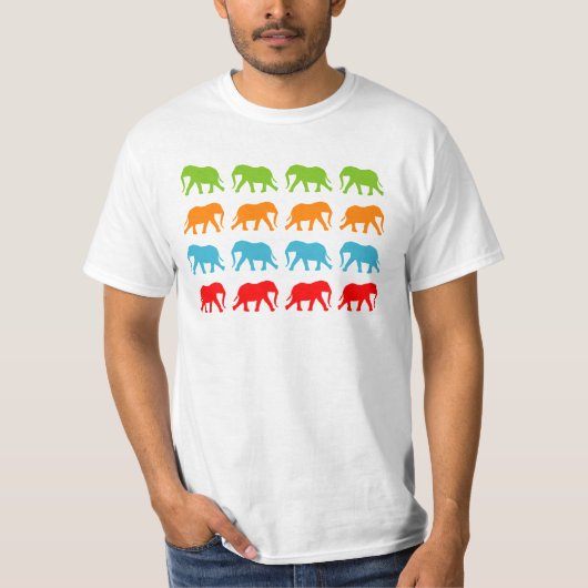 象の歩行模様 Tシャツ (正面)