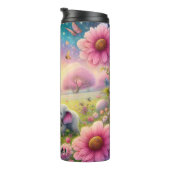 象の母とベビーが花草地に タンブラー (回転右)