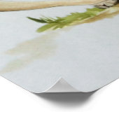 象の母とベビーの水の色のプリント20x16 ポスター (角)