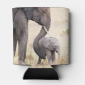 象の母とベビー写真 缶クーラー (裏面)