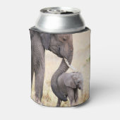 象の母とベビー写真 缶クーラー (缶裏面)