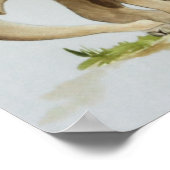 象の母とベビー水の色のプリント16x12 ポスター (角)