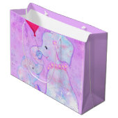 象の母とベビー – 母の日 ラージペーパーバッグ (正面アングル)