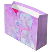 象の母とベビー – 母の日 ラージペーパーバッグ (裏面アングル)