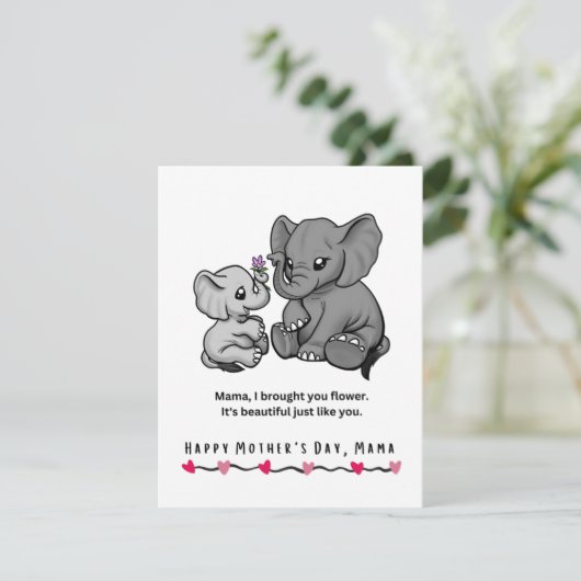 象の母と彼女のふくらはぎ花の母の日 シーズンカード (スタンド正面)