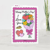 象の母と息子の母の日のカード 案内状 (裏面)