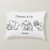 象の母と私の母の日パーソナライズされた アクセントクッション (裏面)
