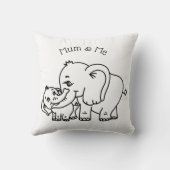 象の母と私の母の日パーソナライズされた クッション (裏面)