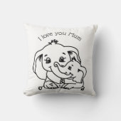 象の母と私の母の日パーソナライズされた クッション (正面)