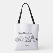 象の母と私の母の日パーソナライズされた トートバッグ (裏面)