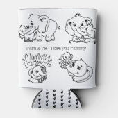 象の母と私の母の日パーソナライズされた 缶クーラー (正面)