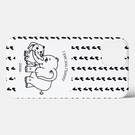 象の母と私の母の日パーソナライズされた Case-Mate iPhoneケース (裏面 (横))