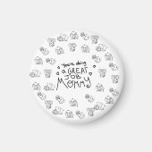 象の母と私の母の日ラウンド マグネット (正面)