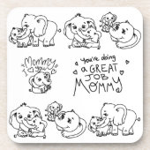 象の母と私の母の日 コースター (正面)