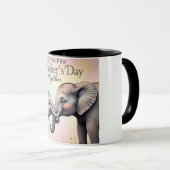 象の母の日と母の日 マグカップ (正面右)