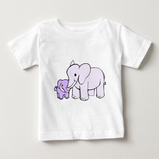象の母子 ベビーTシャツ (正面)