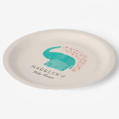 象の母親と子牛の赤ちゃんシャワー ペーパープレート (アングル)