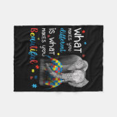 象の母違う自閉症 フリースブランケット (正面(横))