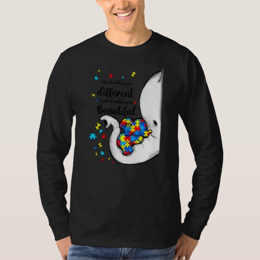 象の母違う自閉症 Tシャツ (正面)