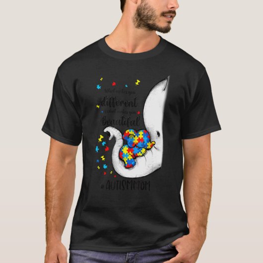 象の母違う自閉症 Tシャツ (正面)