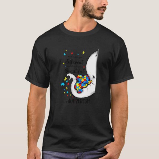 象の母違う自閉症 Tシャツ (正面)