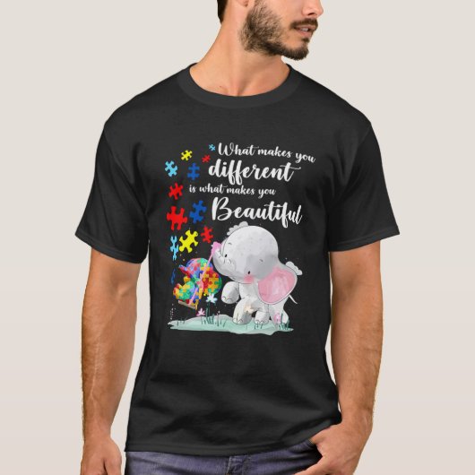 象の母違う自閉症 Tシャツ (正面)