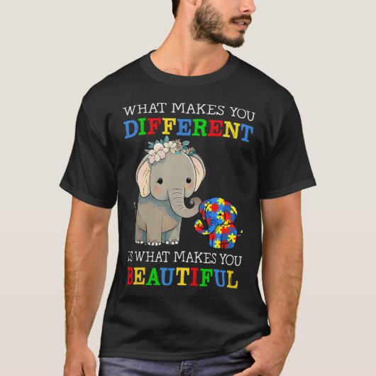 象の母違う自閉症 Tシャツ (正面)